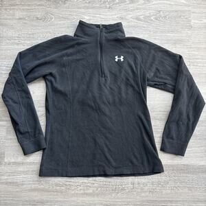 Under Armour Womens Fleece 1/4 Zip Pullover Jacket Small Black